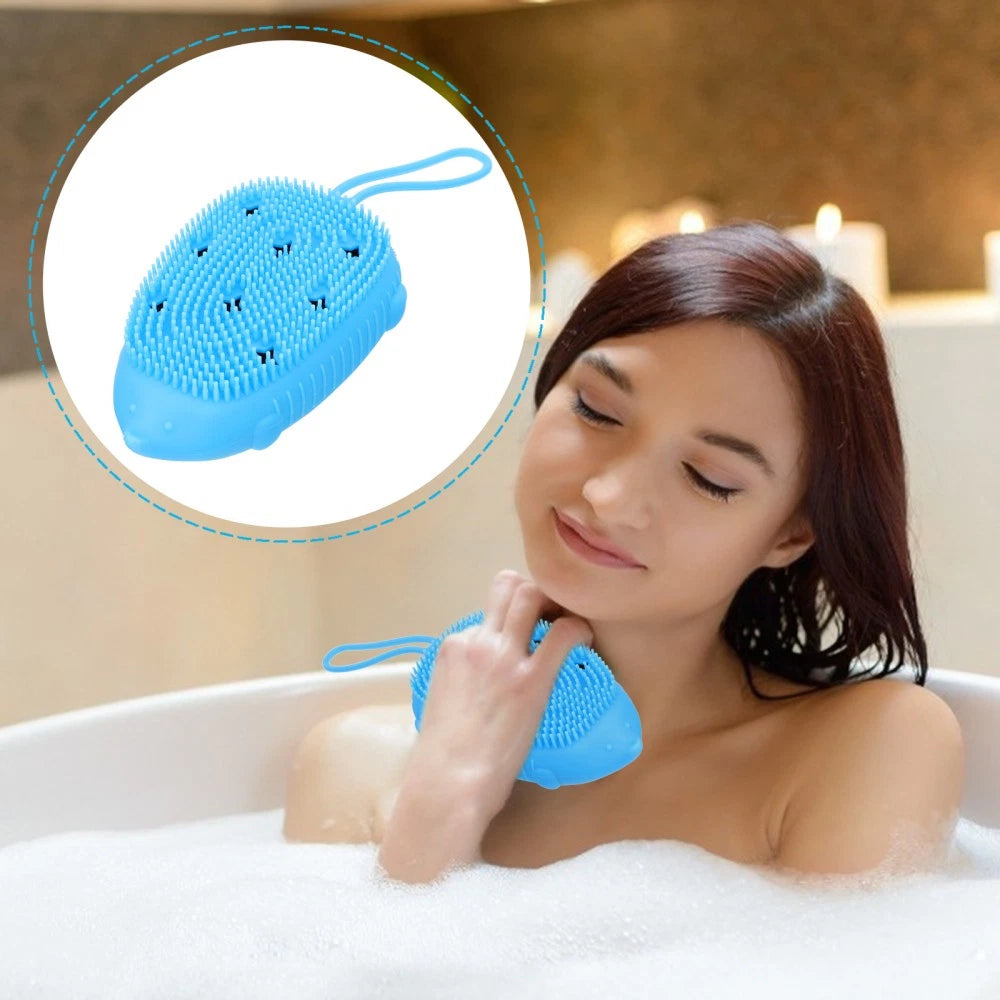 1Pc Silicone Bathing Brush Household Shower Brush Useful Body Bathing Scrubber
