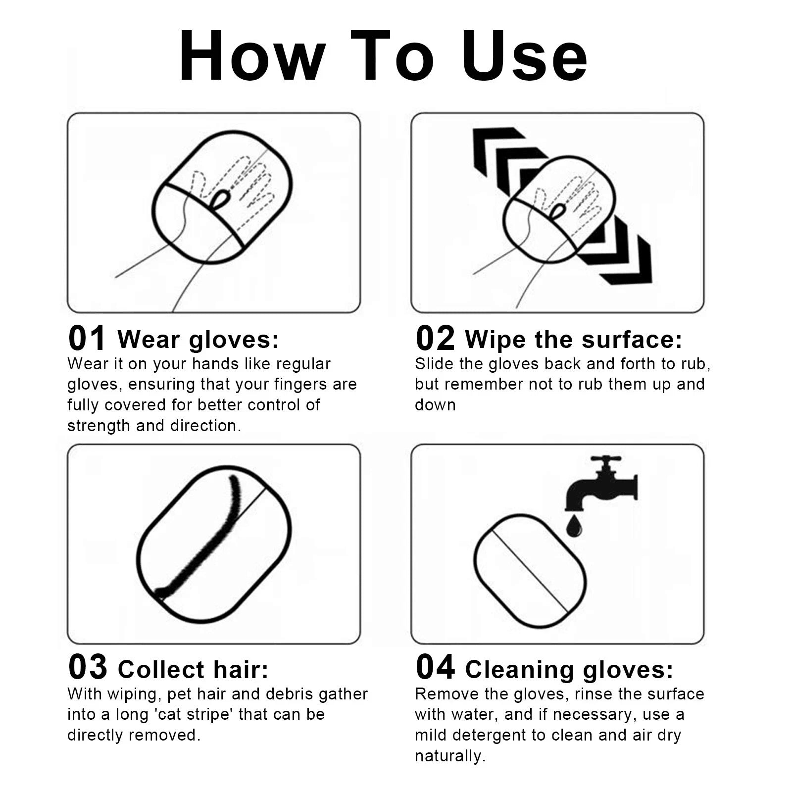 2-10PCS Cleaning Brush Magic Glove Pet Dog Cat Massage Hair Removal Bathing Comb