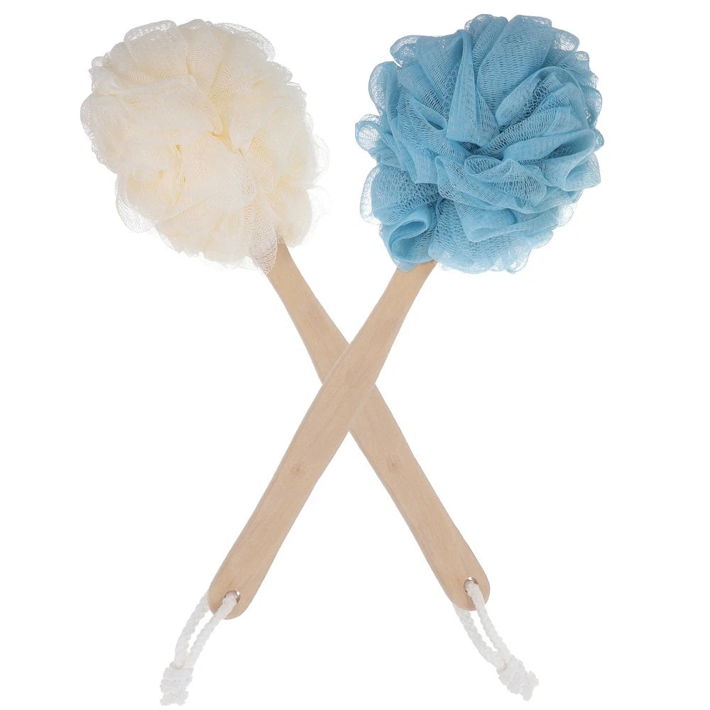 2 Pcs Man Bath Brushes for Shower Bathing Women with Long Handle