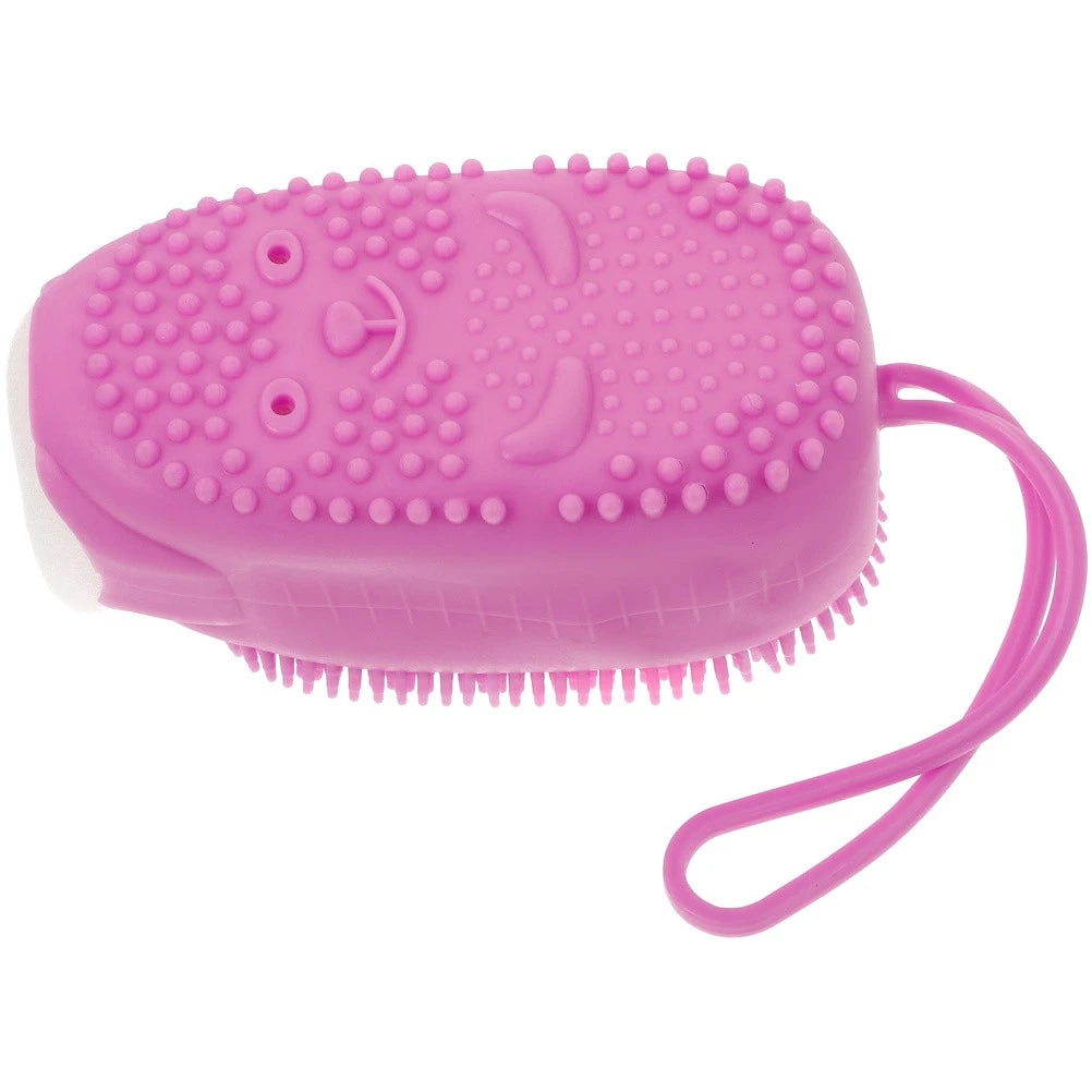Automatically Soak Bath Scrub Silicone Bath Brush Without Soap Purple bath brush