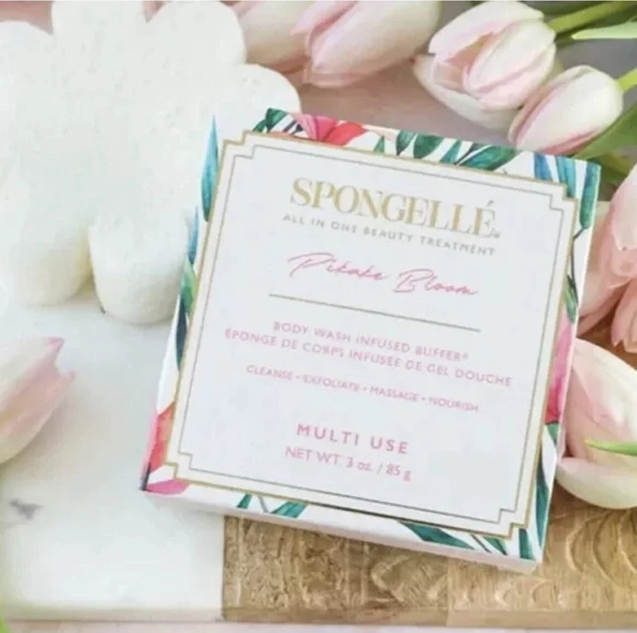 3x Spongelle Body Wash Infused Buffer PIKAKE BLOOM   (Set Of 3)   NEW in Boxes