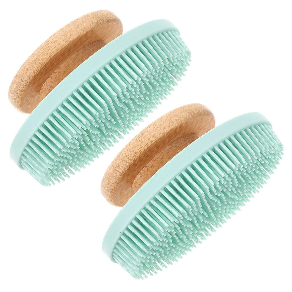 2pcs Silicone Bathing Long Teeth Body Cleaning Brush Mild Body Scrubber Brush