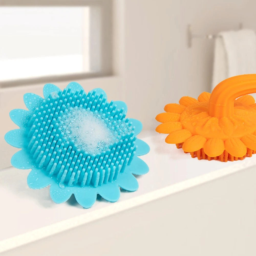 2pcs Shampoo Brush Durable Bath Brush Portable Bath Brush Back Rub Silicone