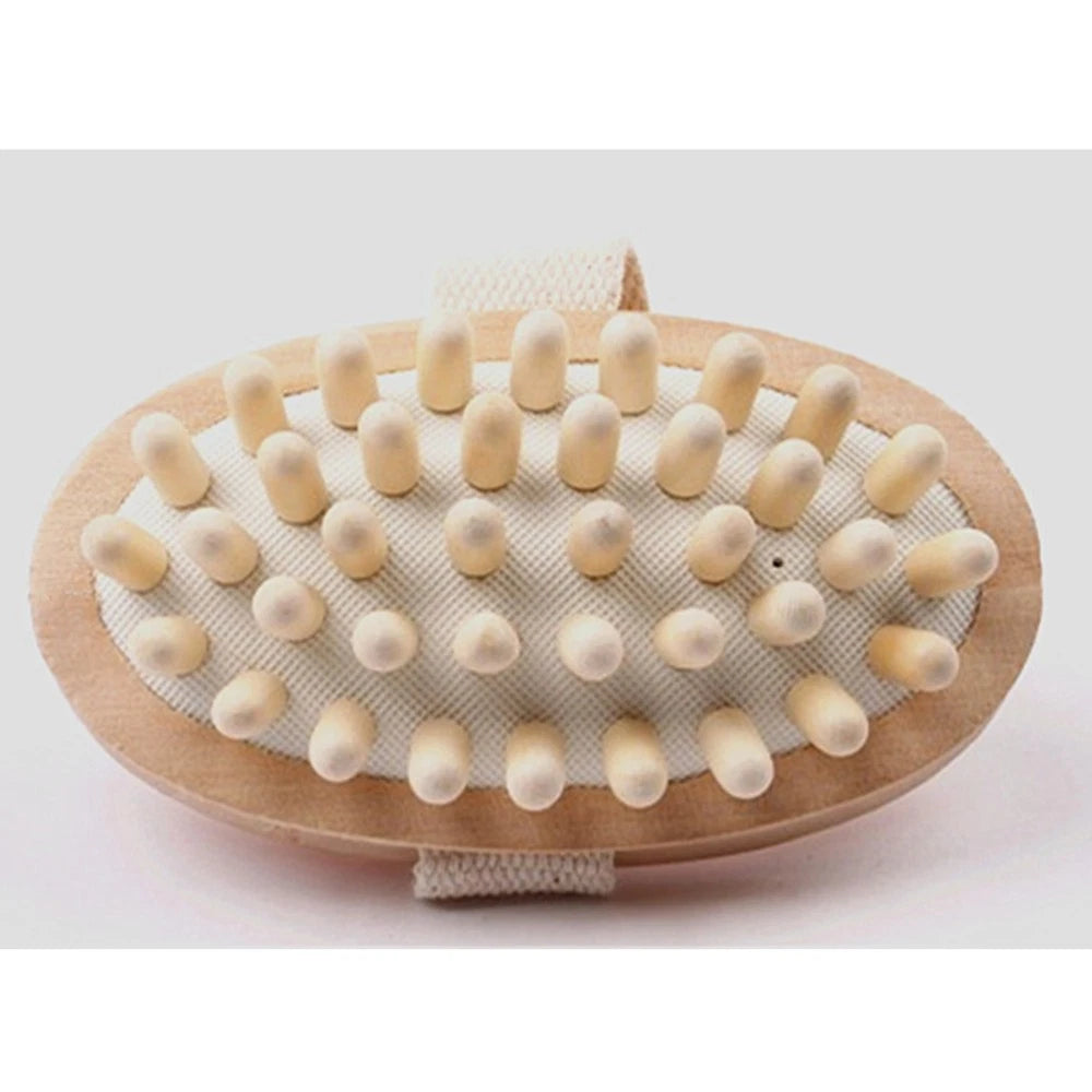 Body Massage Bath Brush Wooden Massage Round Head Bath Bathroom Accessories