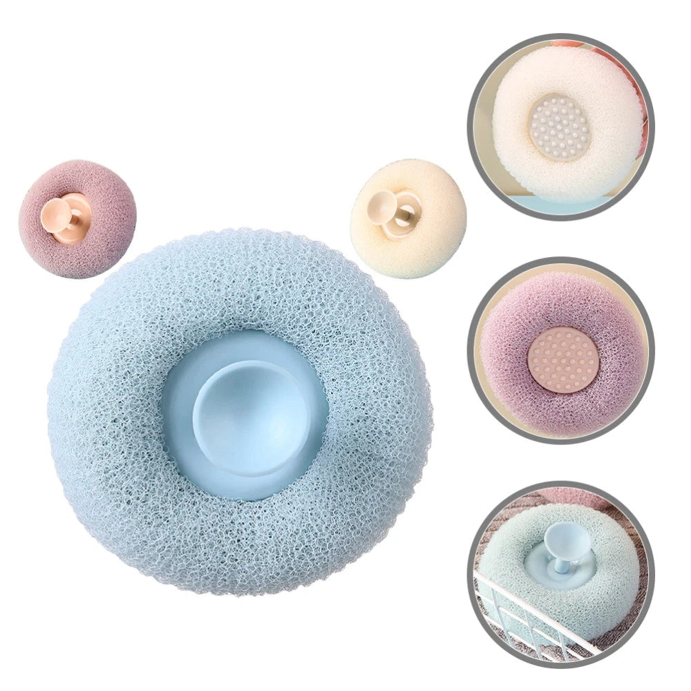 3 Pcs Bath Brush Scrubbers Shower for Mesh Puff Accessories