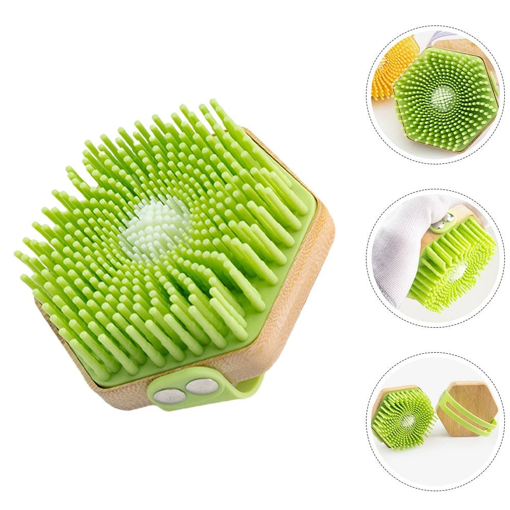 Silicone Bath Brush Bathing Body Shower Scrubber Portable Exfoliator Bath Brush