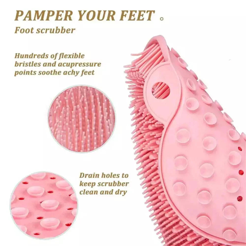 Silicone Rub Back Brush Non-slip Wash Foot Pad  with Sucker Massage Shower Mat