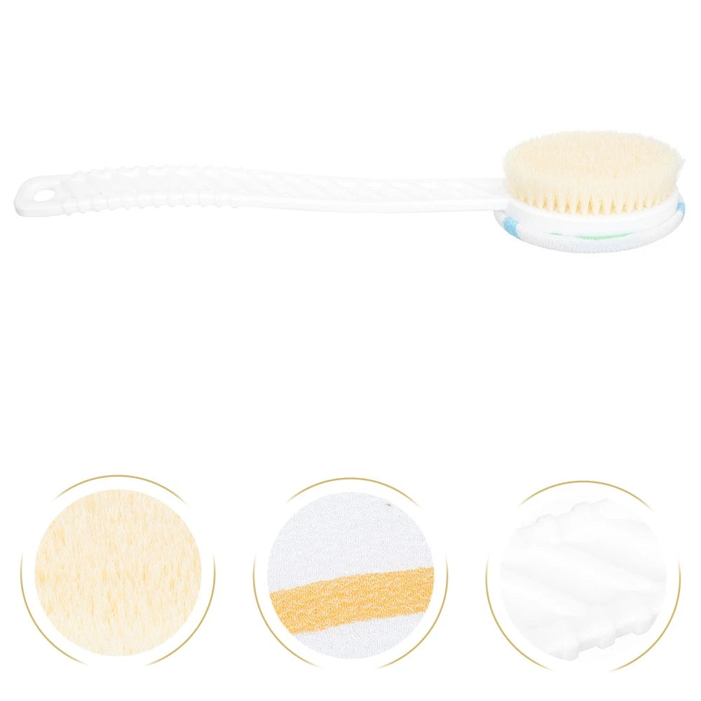 Double-head Shower Brush Bath Scrub Man Cleaning Long Handle Bathing