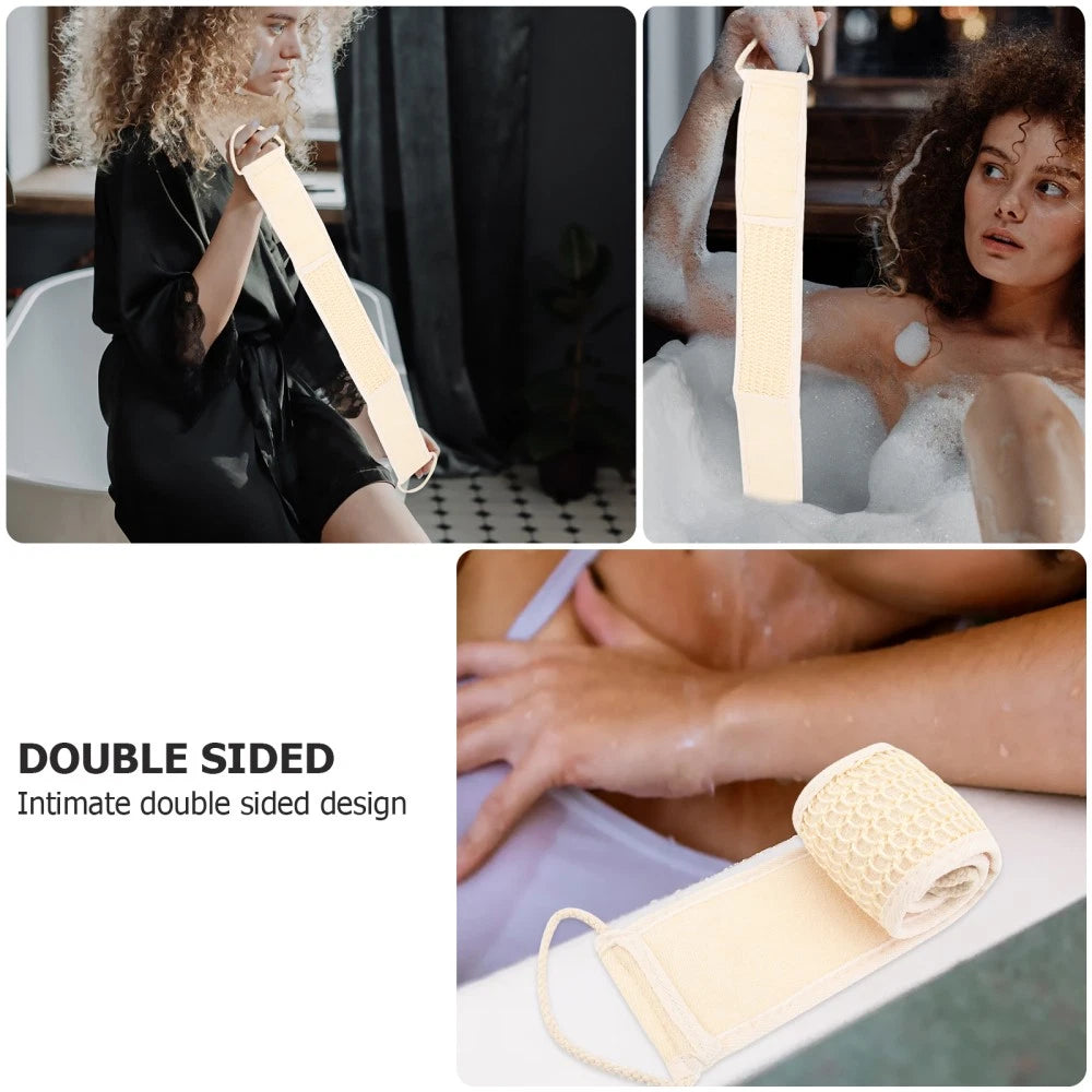 2 Pcs Body Exfoliator Bubble Bath Towel Back Washing Strap Scrubber Belt
