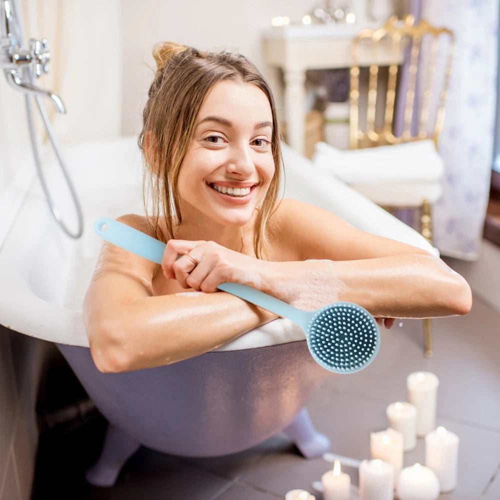 Silicone Bath Brush Man Backbrush for Shower Body Scrubber with Handle