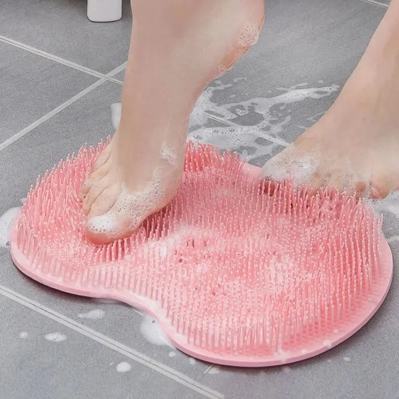 Silicone Rub Back Brush Non-slip Wash Foot Pad with Sucker Massage Shower Mat