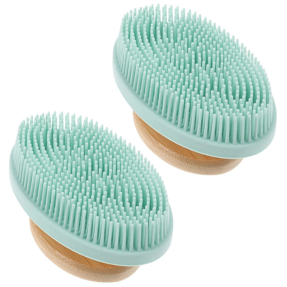 2pcs Silicone Bathing Long Teeth Body Cleaning Brush Mild Body Scrubber Brush