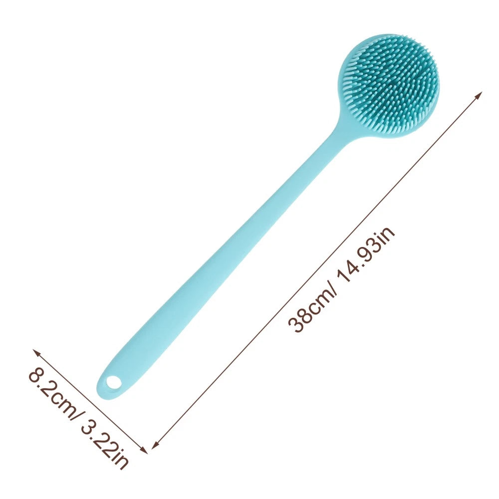 Long Handle Bath Brush Silicone Exfoliator Body Scrubber for Clesning