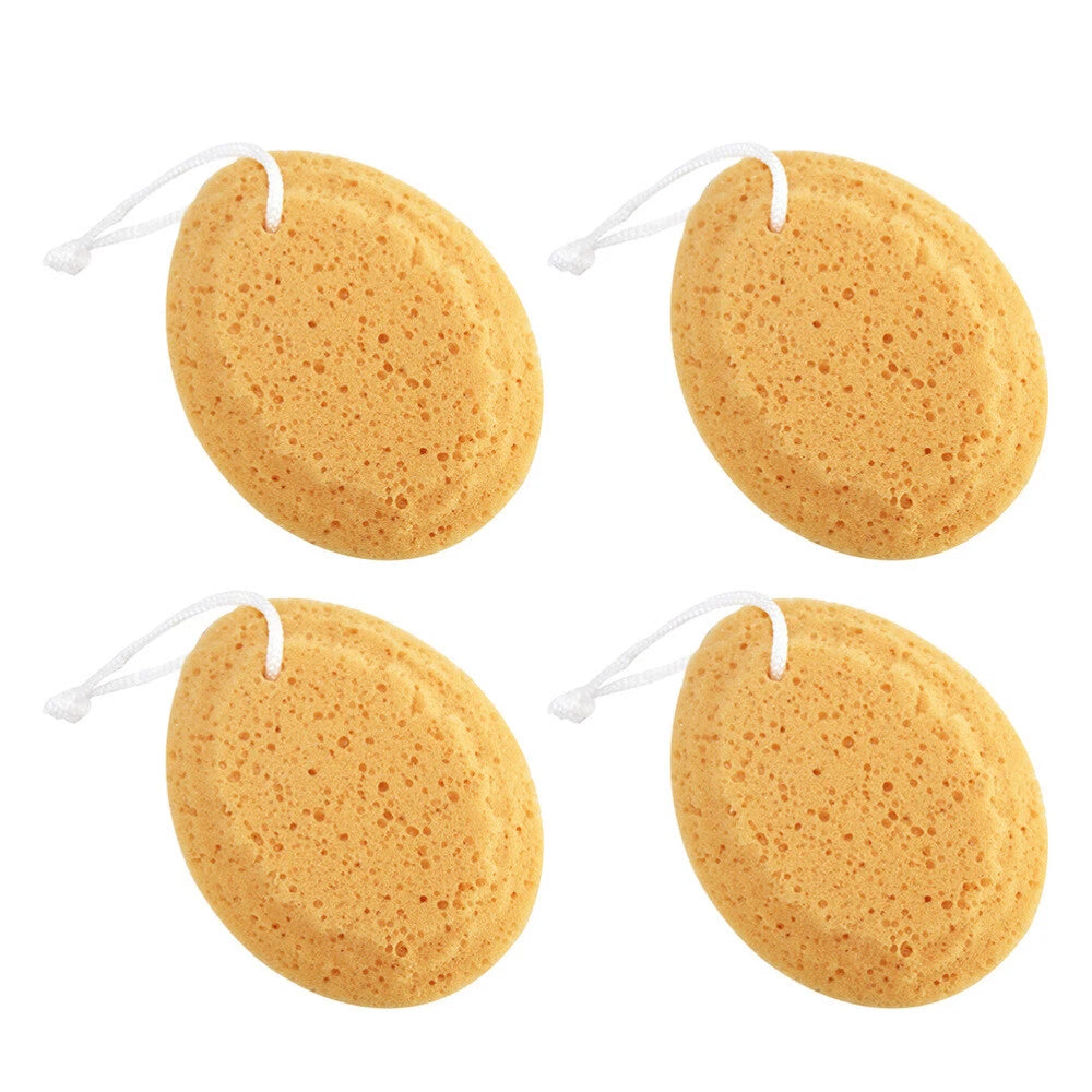 4Pcs Adult Shower Sponge Bath Natural Sea Massaging Household Bathing Brush