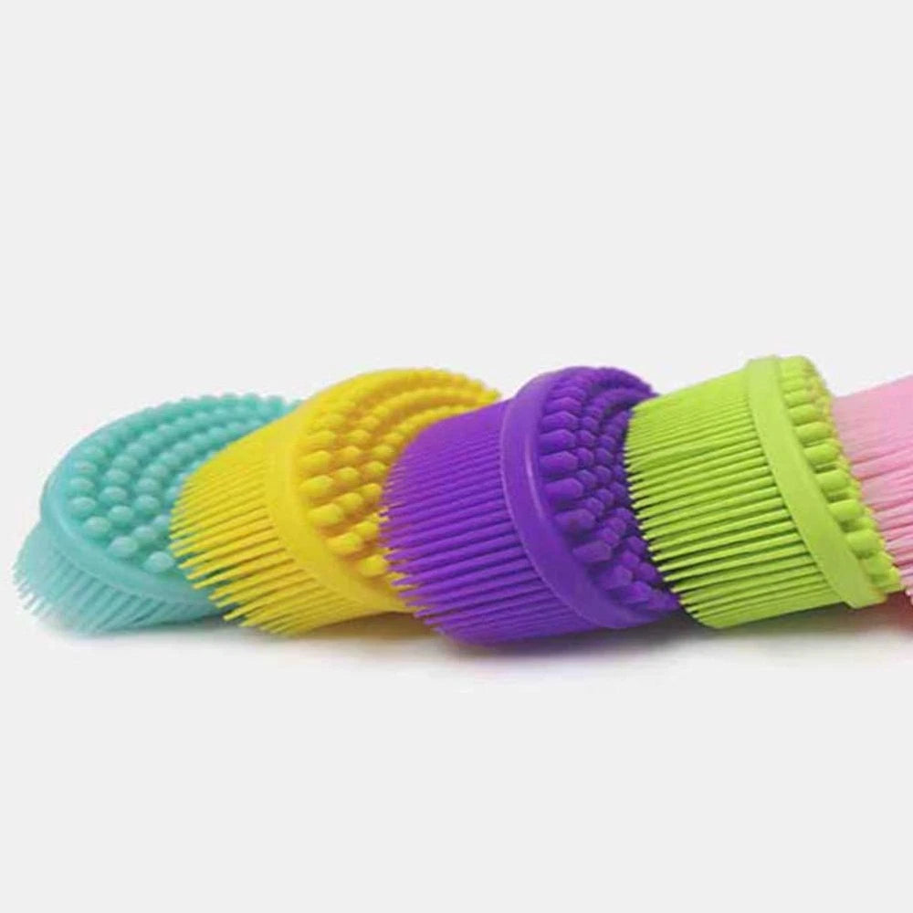 2 PCS Bath Brush Body Scrubber Silicone Exfoliator Baby Washing Bathing