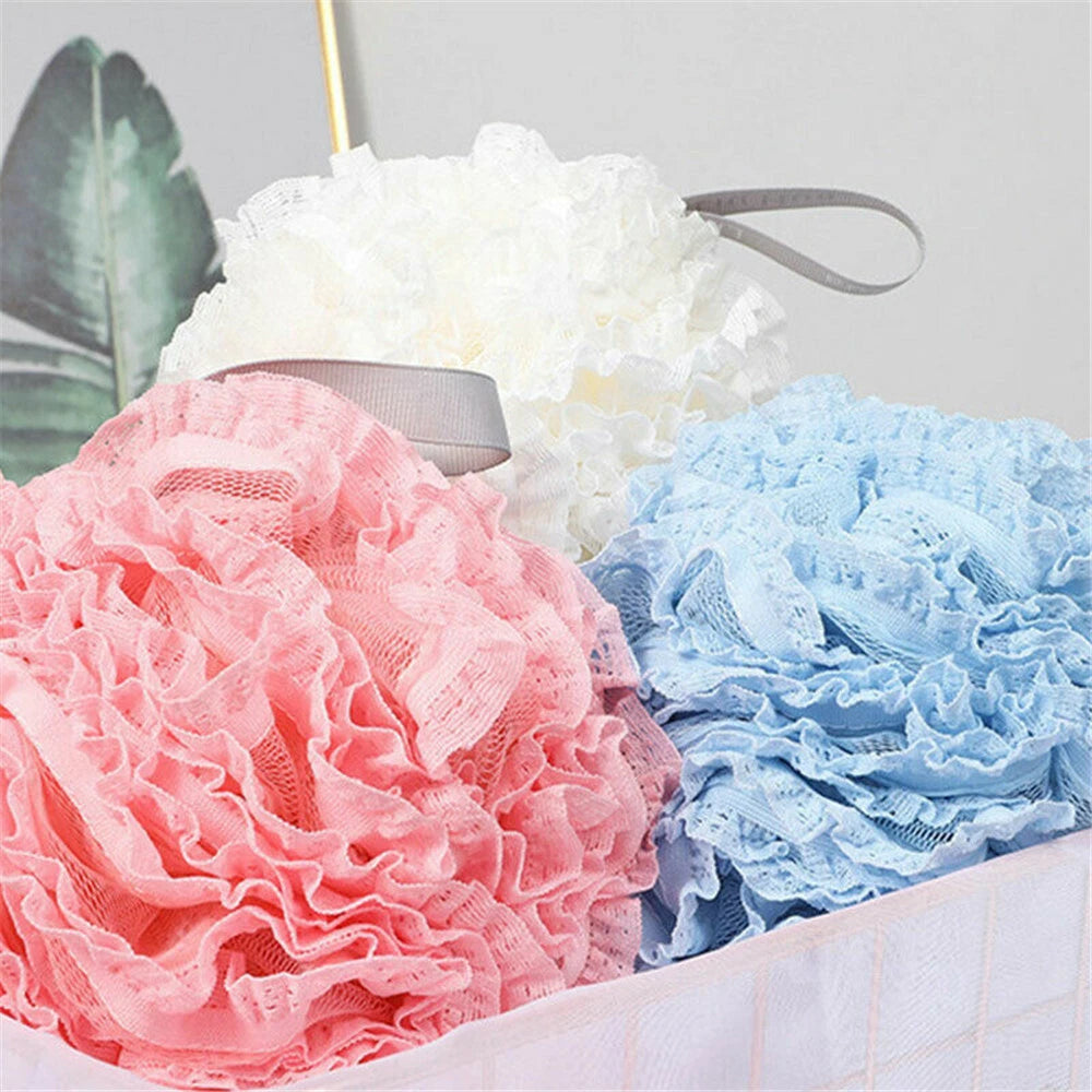 Loofah Ball Mesh Sponge Scrubber Scrunchie Shower Soft Bath Body Brush Buffer AU
