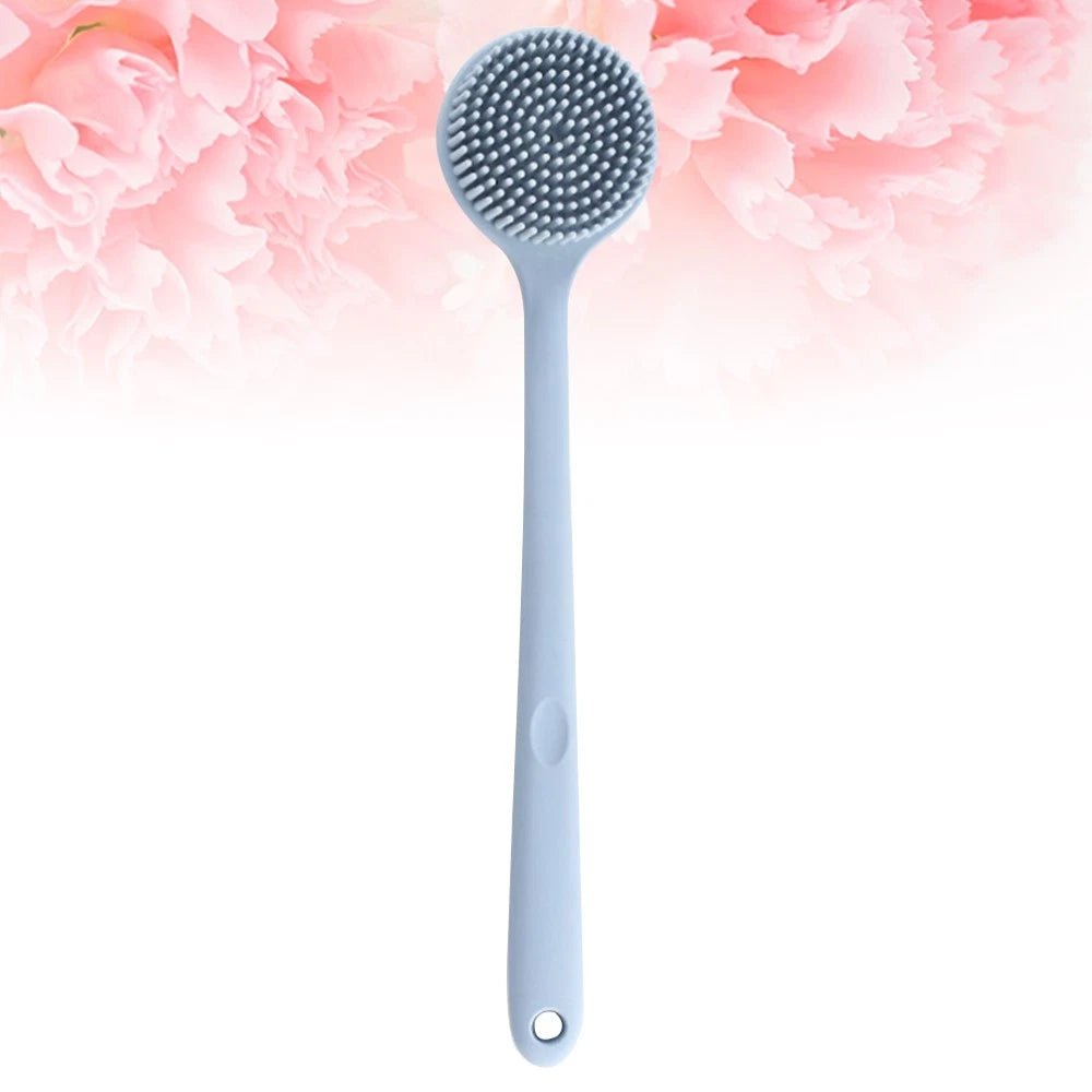 1pc Long Handle Shower Brush Silicone Body Brush Bath Brush Back Skin Scrubber