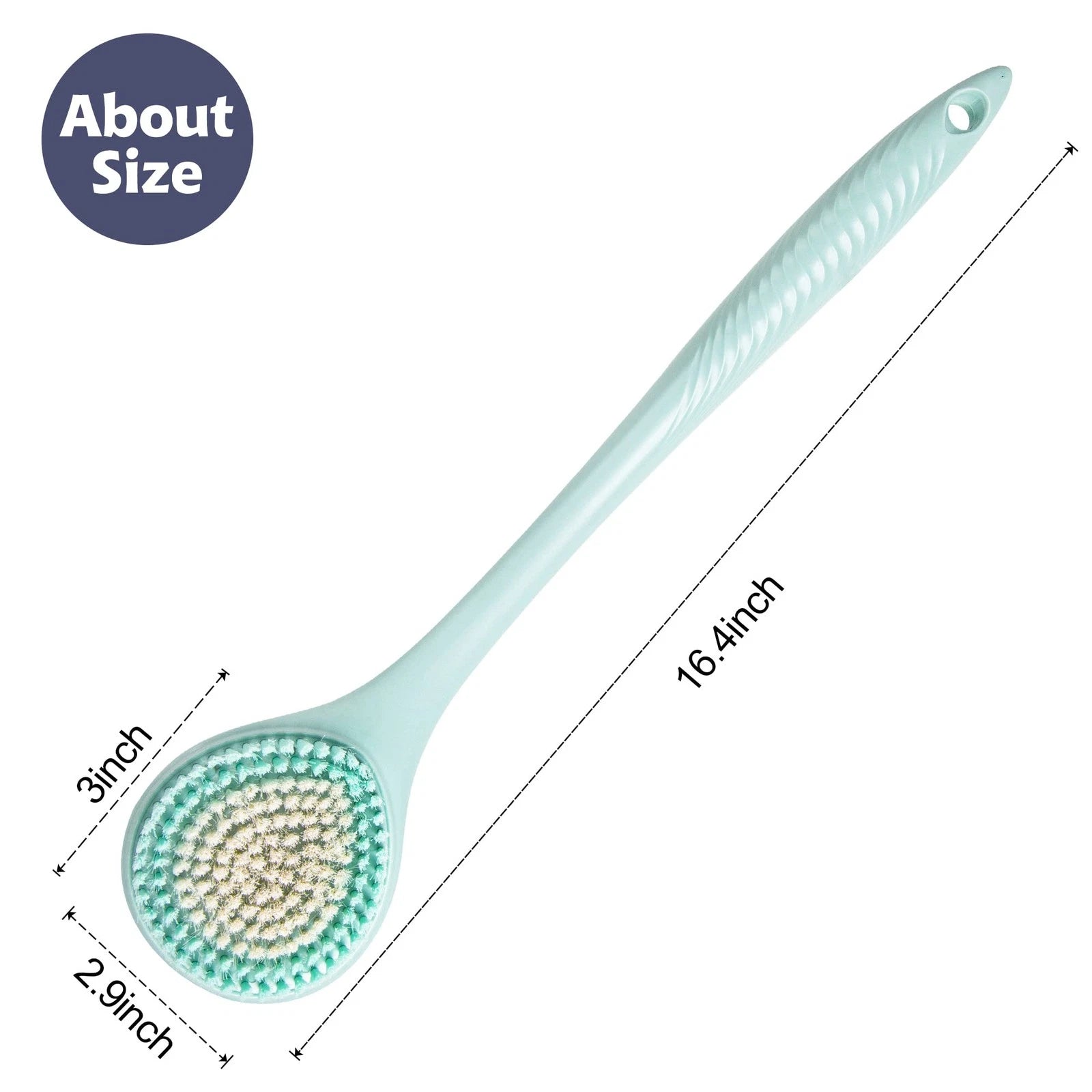BEDELITE Back Scrubber for Shower - Long Handle Bath Brush (16.4 inches) with...