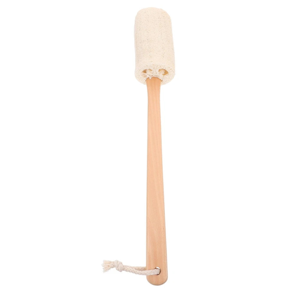 Natural Loofah Bath Scrubber Brush with Long Handle for Easy Cleaning