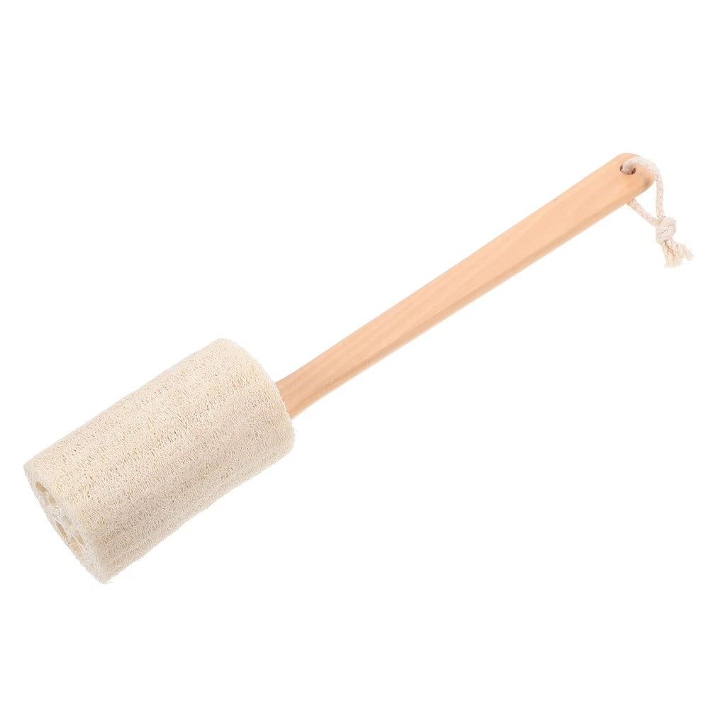 Natural Loofah Bath Scrubber Brush with Long Handle for Easy Cleaning