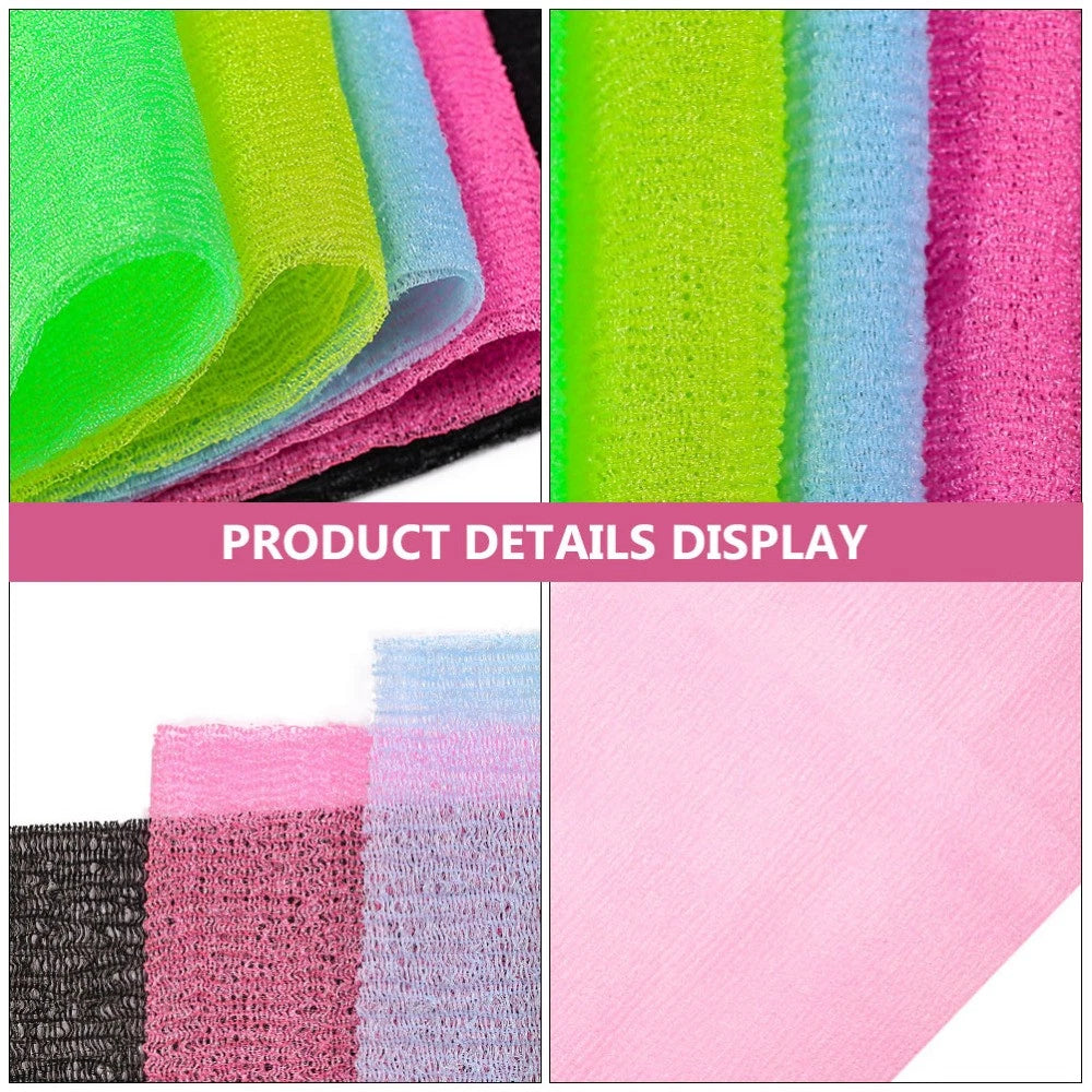 5Pcs Bathing Back Scrubber Body Washer Exfoliating Scrubber Brush Long Strap