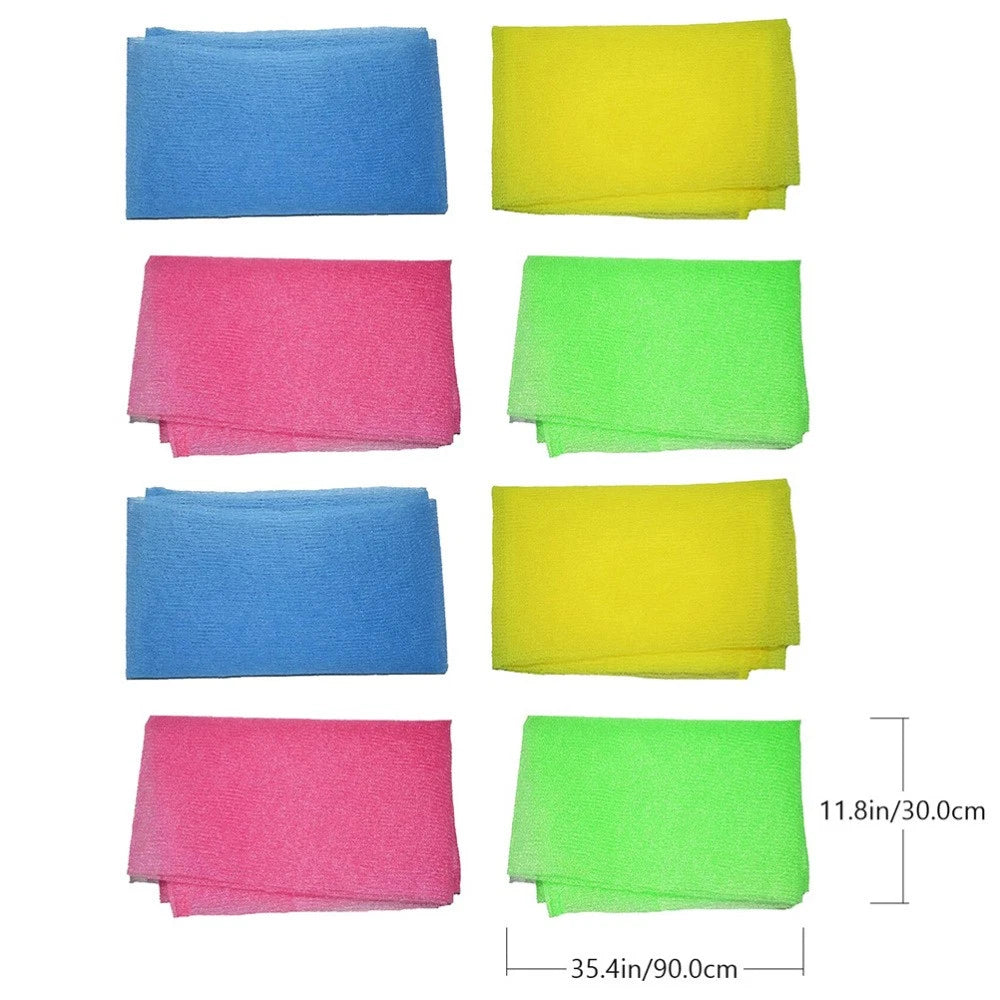 8 Pcs Back Scrub Foam Towel Exfoliator for Shower Bath Scrubber Body Brushes