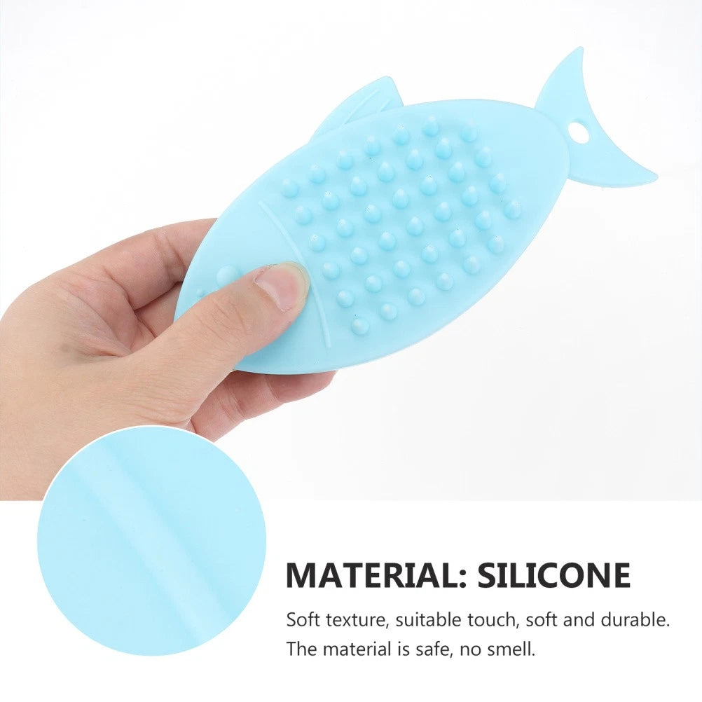 Fish-shaped Bath Brush Child Baby Cleansing Shower Scrubber for Body Silicone