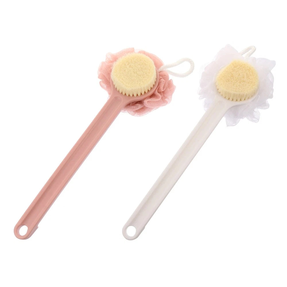 2pcs Long Handle Bath Brush Bristle Bathing Brush Household Bathing Accessories