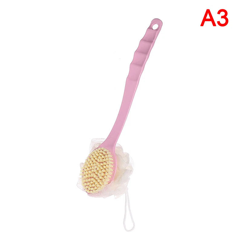 Long Handle Rubbing Back Bath Brush Flower Ball For Adult Soft Hair Dual PurYYR