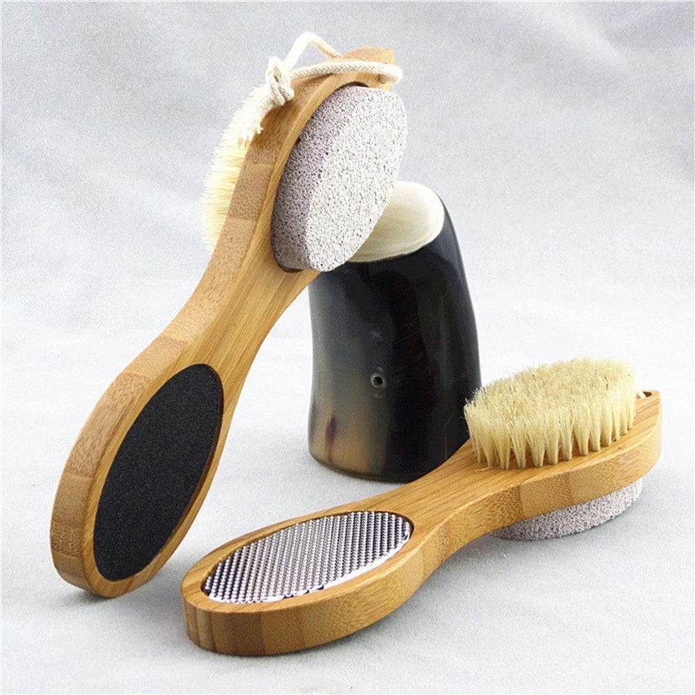 Foot Massage Brush Feet Pads Wooden bath brush Shower brush