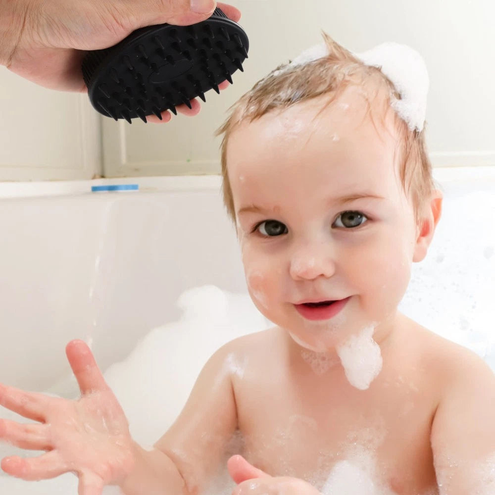 2 Pcs Bath Brush Silicone Shower Scrubber Body with Handle