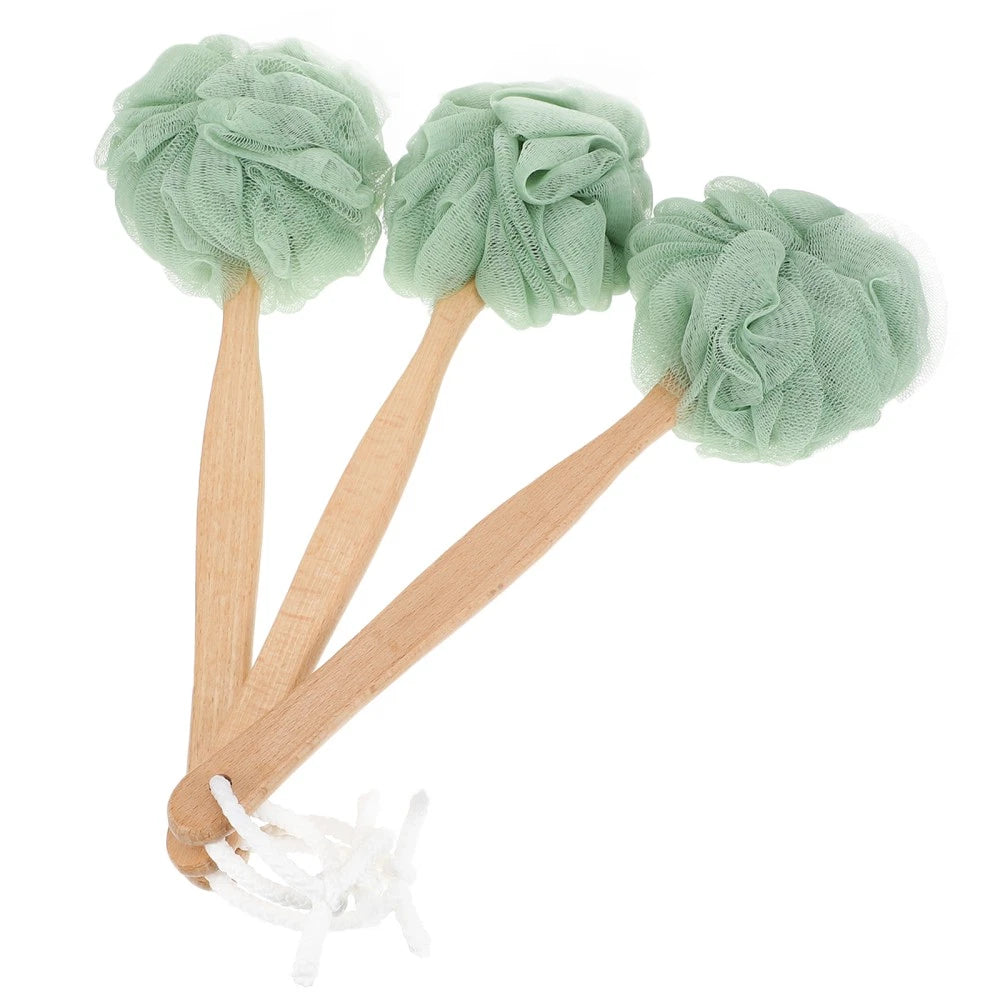 3 Pcs Bath Ball Towel Back Shower Scrubber Body Cleaning Brush Home Use