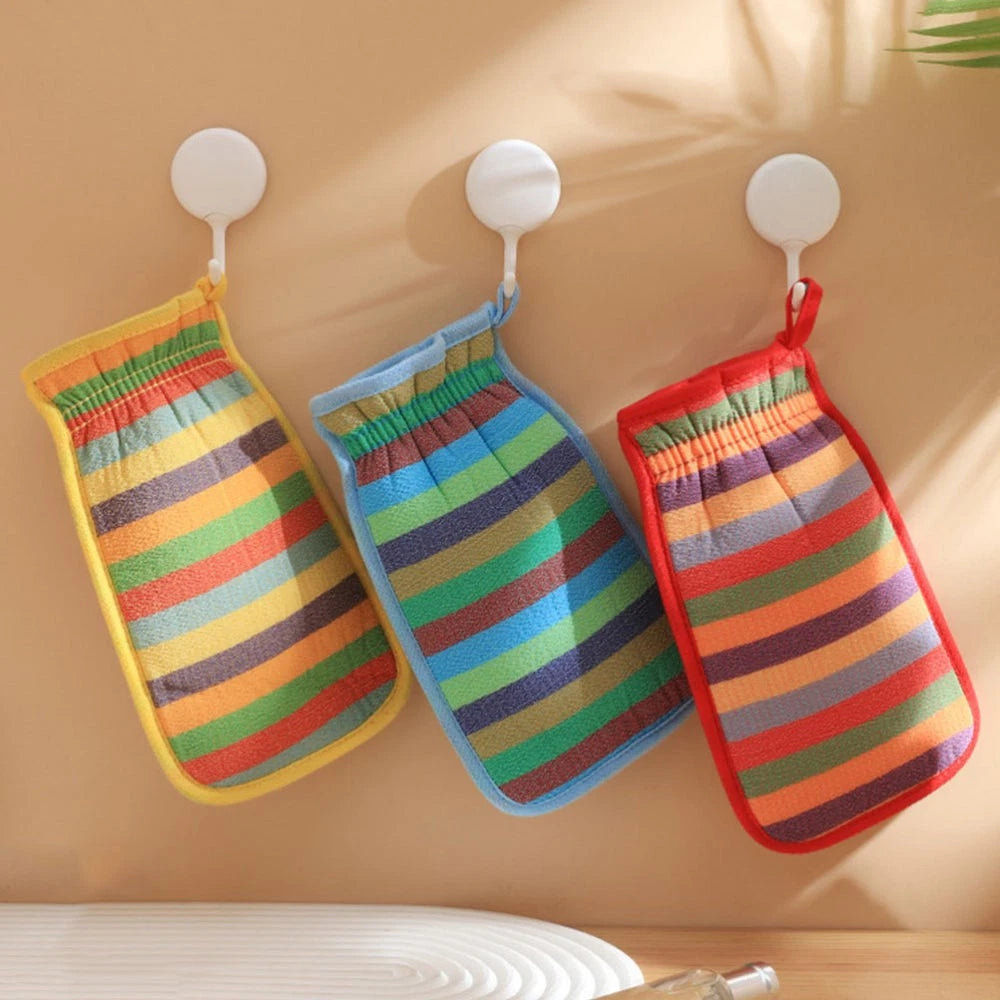 3 Pcs Bath Towel Gloves Back Brush for Shower Men Mitts Washcloths