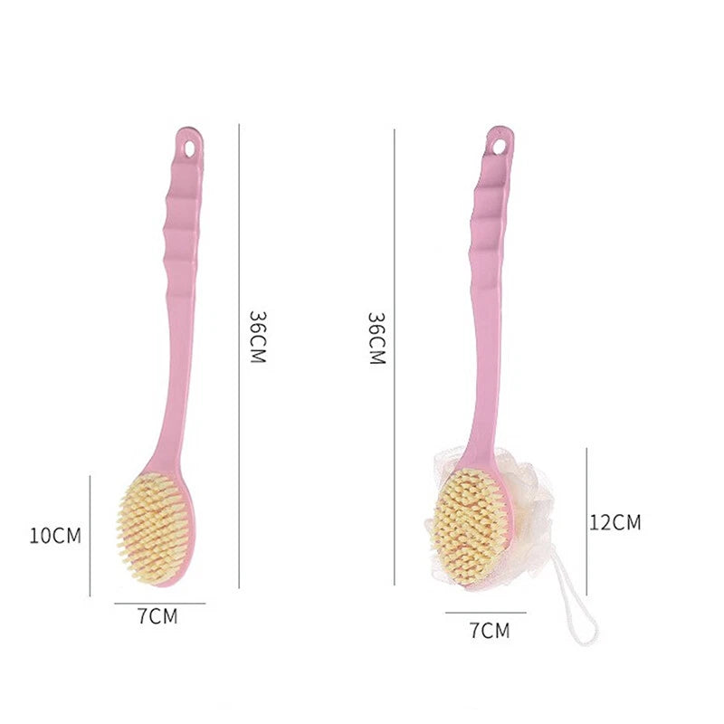Long Handle Rubbing Back Bath Brush Flower Ball For Adult Soft Hair Dual PurYYR