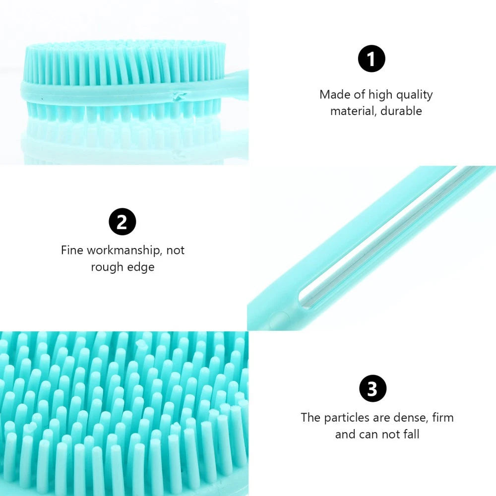 Silicone Body Scrubber Bath Body Brush with Long Handle Shower Brush