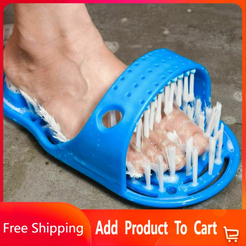 Bath Shower Spa Easy Cleaner Scrub Foot Scrubber Brush Slipper Feet Massage Wash