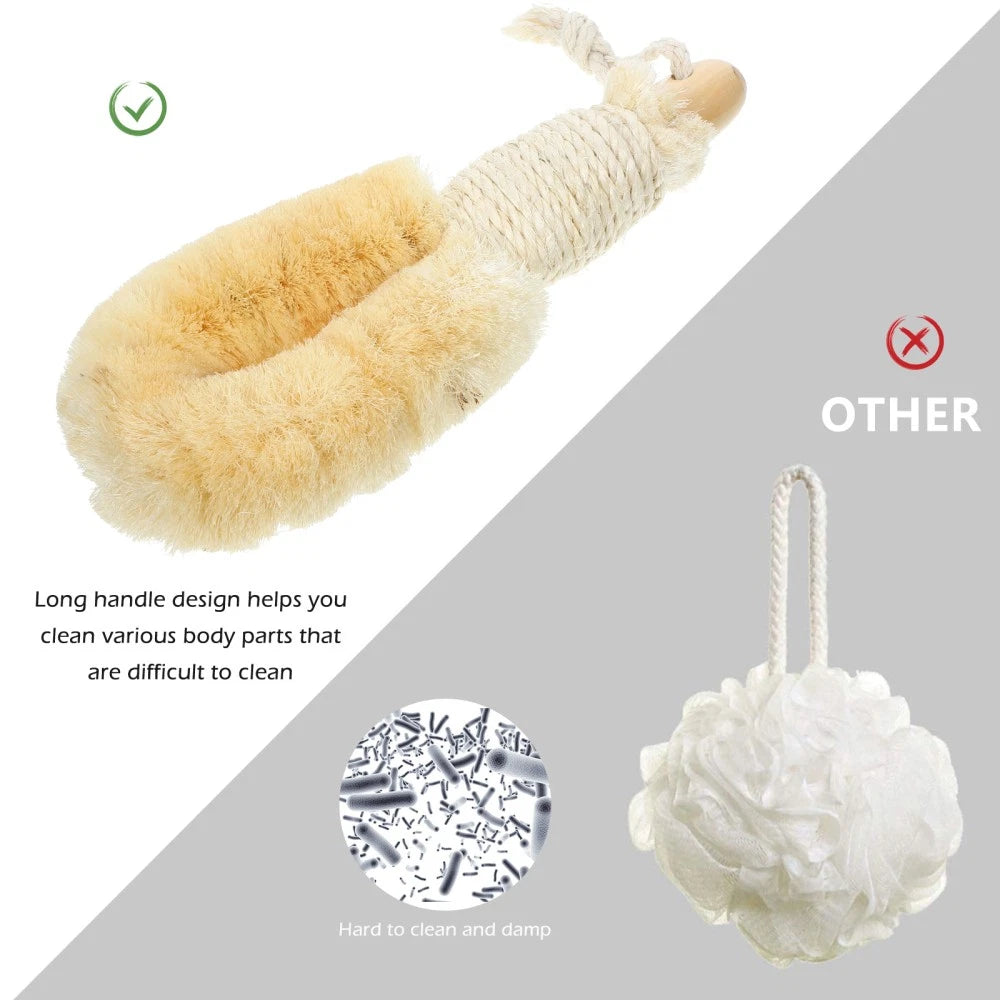 Sisal Shower Brush Body Exfoliator Scrubber Exfoliating Back Bath