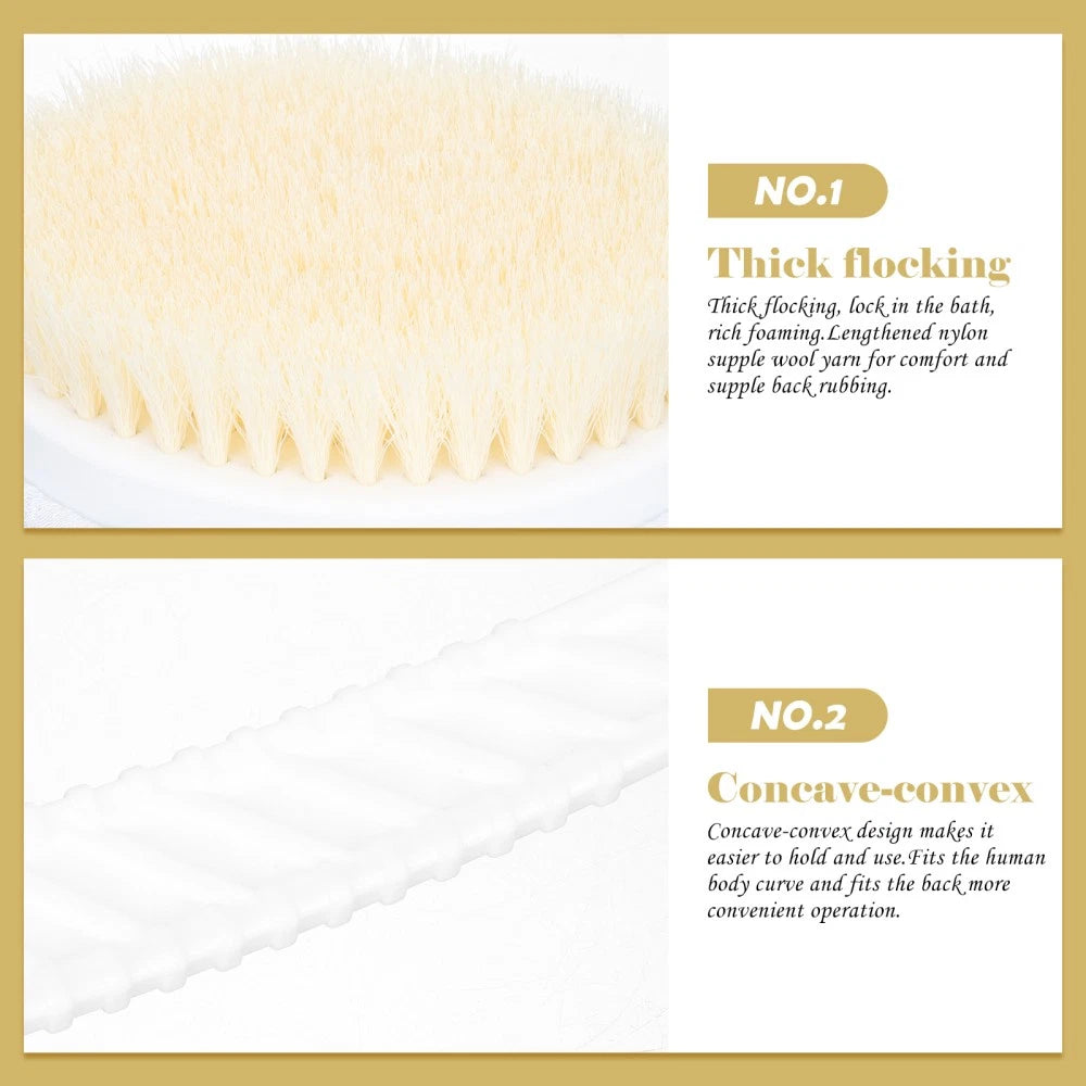 Double-head Shower Brush Bath Scrub Man Cleaning Long Handle Bathing