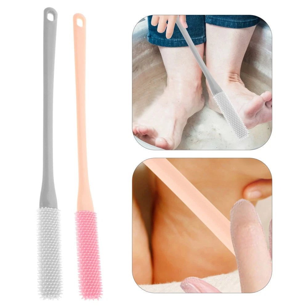 2Pcs Multi-functional Handle Toe Scrubber Brush for Shower Foot Cleaning