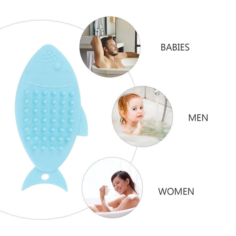 Fish-shaped Bath Brush Child Baby Cleansing Shower Scrubber for Body Silicone