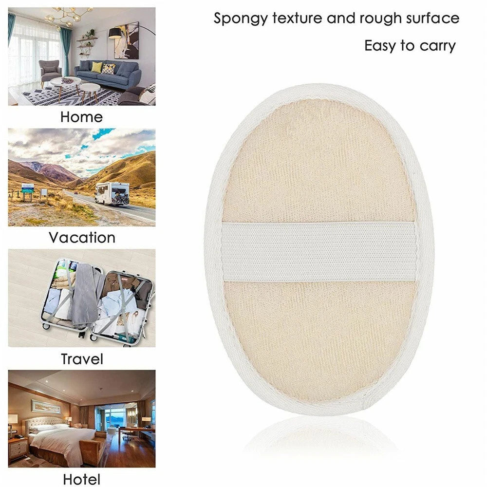 1/2/5X Biodegradable Shower Brushes Natural Loofah Exfoliating Sponge for Bath/