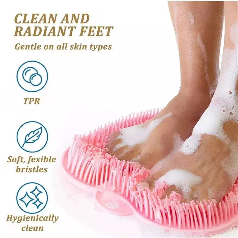 Silicone Rub Back Brush Non-slip Wash Foot Pad  with Sucker Massage Shower Mat