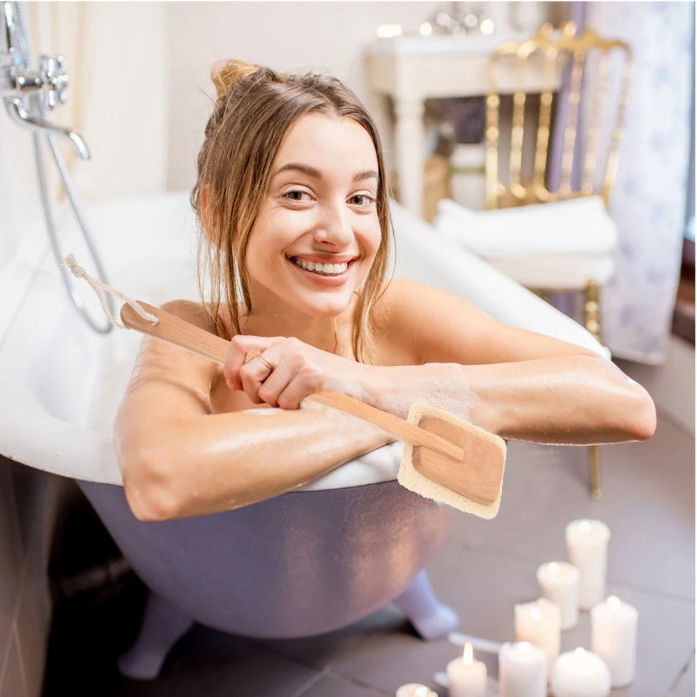 Back Massage Brush Shower for Men Cleaning Exfoliating Long Handle Bath