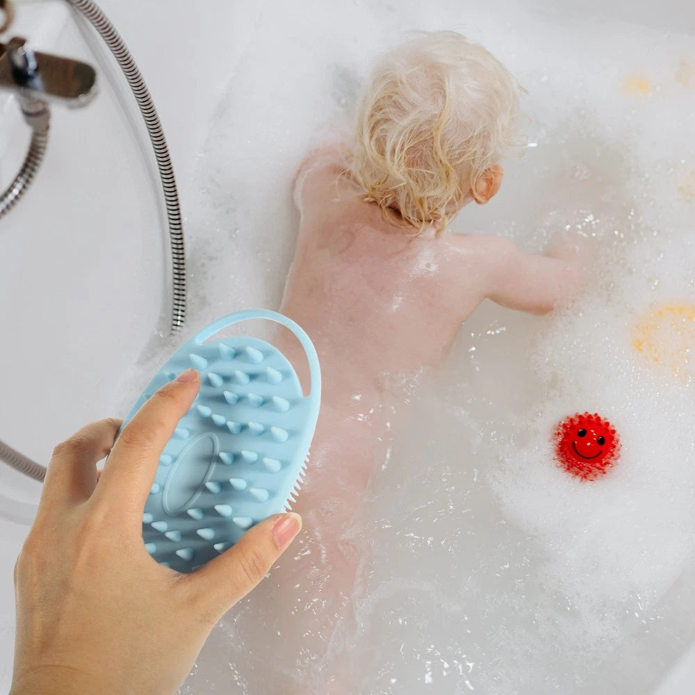 Bath Child Shower Scrubber Soft Double-sided Silicone Cleaning