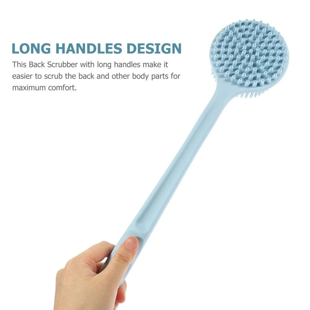 Silicone Bath Brush Shower Back Cleaning Scrubber Man Body with Handle