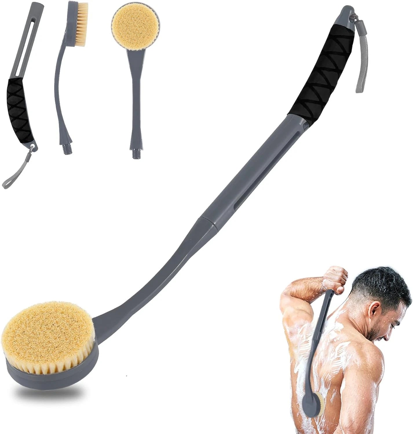 Back Scrubber for Shower,20.5" Bath Brush Long Handle for Deep Cleaning,Back Bru