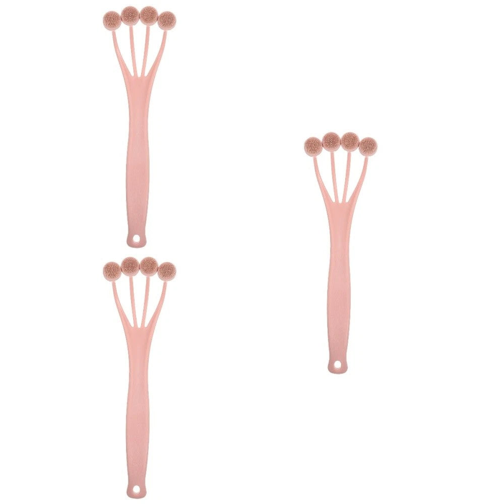 3 Pack Exfoliating Bath Brush Body Shower Scrubber Long Handle for