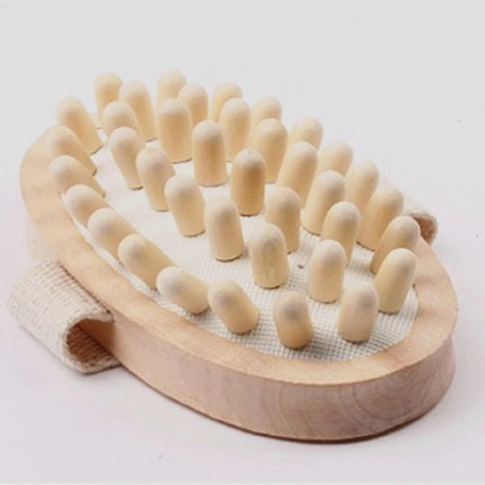 Body Massage Bath Brush Wooden Massage Round Head Bath Bathroom Accessories