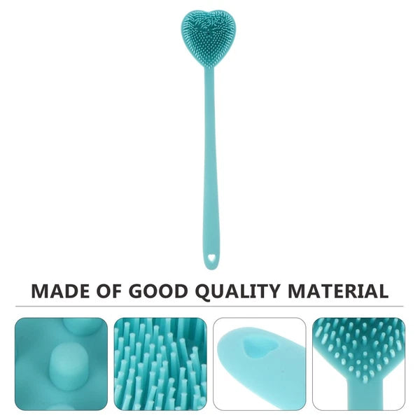 Heart-shaped Bath Brush Man Silicone Shower Scrubber Long Handle Bathing