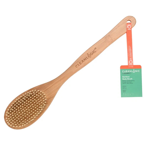 Cleanlogic Sustainable Bamboo Handle Bristle Body Bath Brush Exfoliating 1 ct